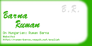 barna ruman business card